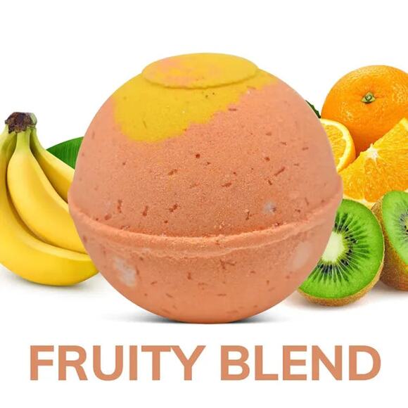 "Fruity Blend" Natural Bath Bomb in kraft box - 5 oz - Picture 2 of 5